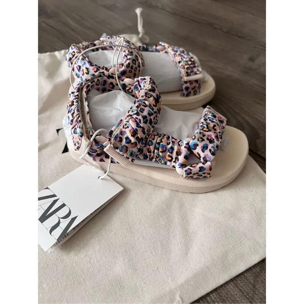 Zara ANIMAL PRINT SANDAL size 8